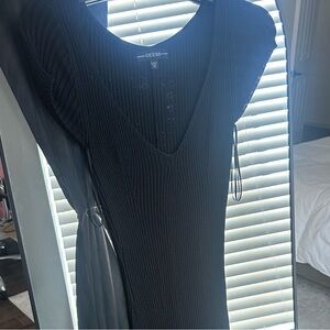 Guess Black Sheath Maxi Dress V-neck Sleeveless